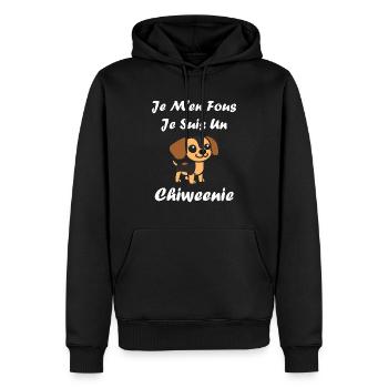 Chiweenie - Sweat à capuche Premium bio Homme - noir - Devant - Nico (187cm)
