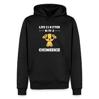 Chiweenie - Sweat à capuche Premium bio Homme - noir - Devant - Nico (187cm)