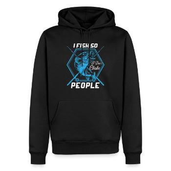Je pêche pour ne pas étouffer les gens - Sweat à capuche Premium bio Homme - noir - Devant - Nico (187cm)
