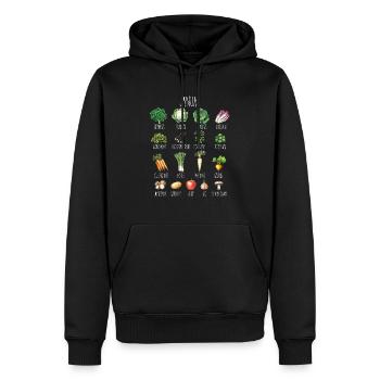 Januar Saisonale Obst- und Gemüsecollage - Männer Premium Bio Hoodie - Schwarz - Vorne - Nico (187cm)