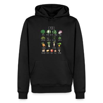 Januar Saisonale Obst- und Gemüsecollage - Männer Premium Bio Hoodie - Schwarz - Vorne - Nico (187cm)