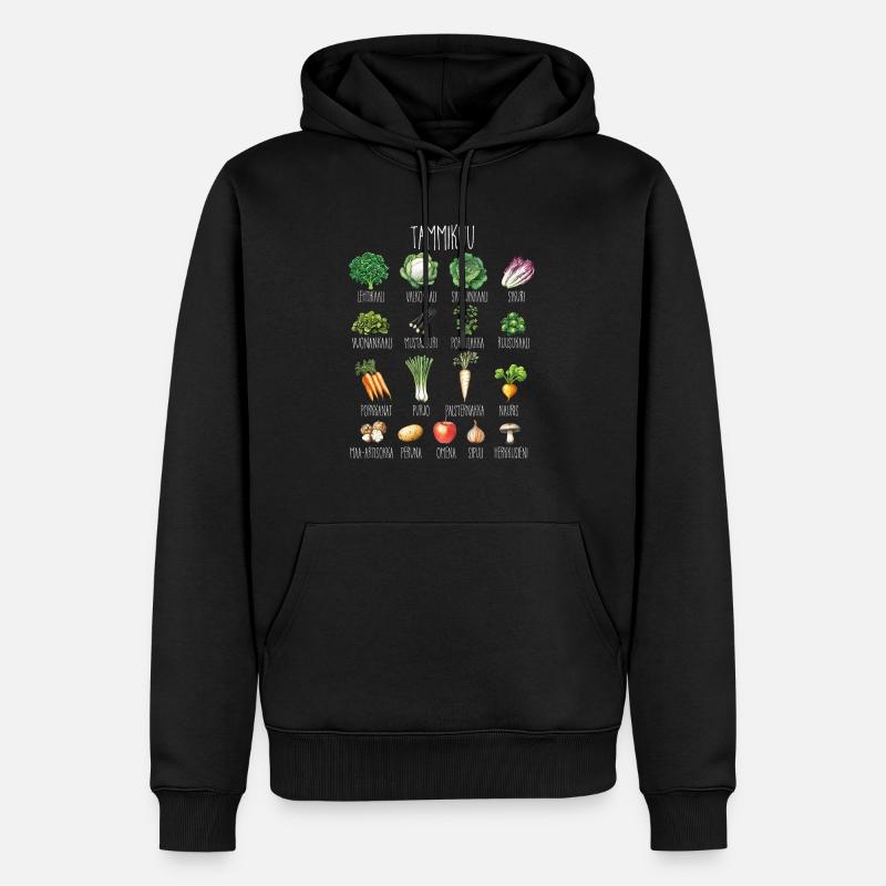 Januar Obst und Gemüse der Saison - Männer Premium Bio Hoodie - Schwarz