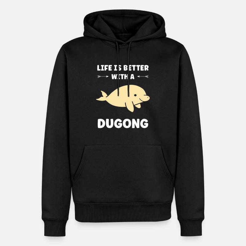 Dugong - Sweat à capuche Premium bio Homme - noir