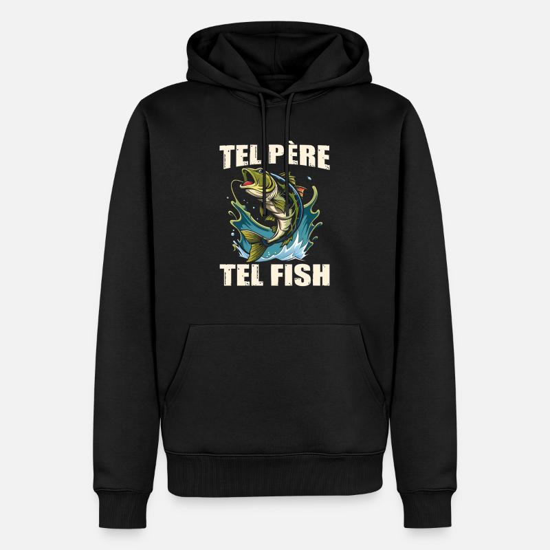 Tel père tel fish - Sweat à capuche Premium bio Homme - noir