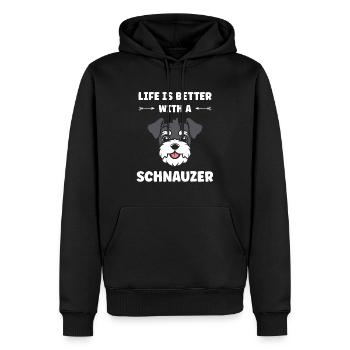 Schnauzer - Männer Premium Bio Hoodie - Schwarz - Vorne - Nico (187cm)