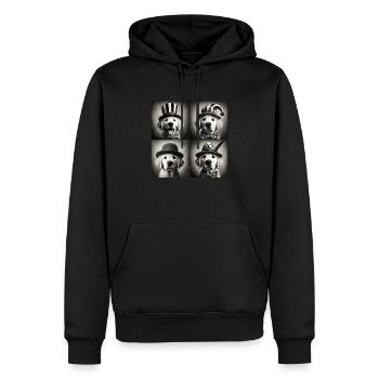 Labrador chiot selfie drôle chapeaux Vintage Photo Sho - Sweat à capuche Premium bio Homme - noir - Devant - Nico (187cm)