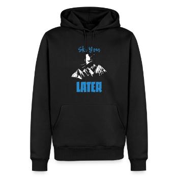 Ski - Skiez vous plus tard - Sweat à capuche Premium bio Homme - noir - Devant - Nico (187cm)