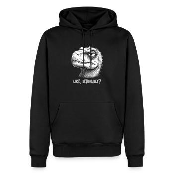 t-rex Dinosaurier amüsiert wie ernsthaft Richter Sar - Männer Premium Bio Hoodie - Schwarz - Vorne - Nico (187cm)