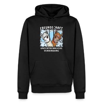 L’AMITIÉ DE L’ALPAGA INSÉPARABLE - Sweat à capuche Premium bio Homme - noir - Devant - Nico (187cm)