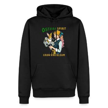 FRAU HASE BLUME OSTARA SPIRIT - Sweat à capuche Premium bio Homme - noir - Devant - Nico (187cm)