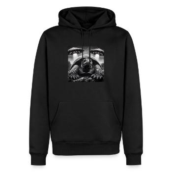 tortues tortue drôle graphique selfie avec des OVNI nous - Sweat à capuche Premium bio Homme - noir - Devant - Nico (187cm)