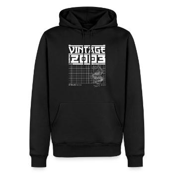 Dragon Spirit Samurai seit 2003 - 22. Geburtstag - Männer Premium Bio Hoodie - Schwarz - Vorne - Nico (187cm)