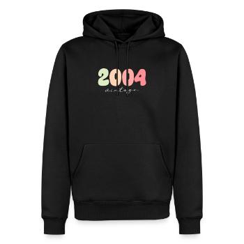 Date de naissance Année de naissance 2004 - Sweat à capuche Premium bio Homme - noir - Devant - Nico (187cm)