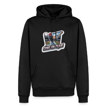 BASE-BALL - Sweat à capuche Premium bio Homme - noir - Devant - Nico (187cm)