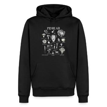 Februar Saisonales Gemüse und Obst Collage - Männer Premium Bio Hoodie - Schwarz - Vorne - Nico (187cm)