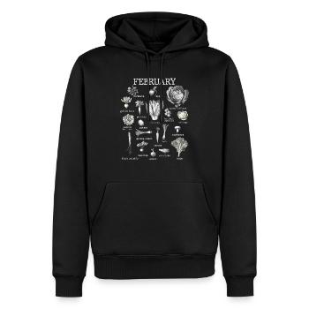 Februar Collage mit saisonalem Gemüse und Obst - Männer Premium Bio Hoodie - Schwarz - Vorne - Nico (187cm)