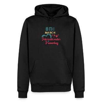 Internationaler Frauentag - Männer Premium Bio Hoodie - Schwarz - Vorne - Nico (187cm)