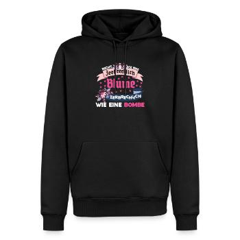 Nicht Zerbrechlich Wie Eine Blume - Männer Premium Bio Hoodie - Schwarz - Vorne - Nico (187cm)