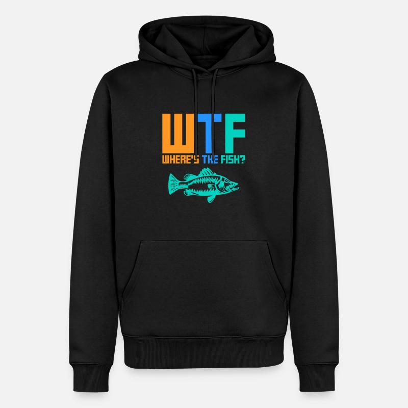 Where's The Fish - Männer Premium Bio Hoodie - Schwarz