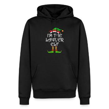 I'm The Lawyer Elf Shirt Matching Family Christmas - Men’s Premium Organic Hoodie - black - Front - Nico (187cm)