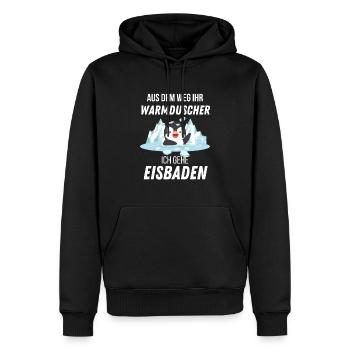 Eisbaden T-Shirt für Eisbader und Schwimmer - Männer Premium Bio Hoodie - Schwarz - Vorne - Nico (187cm)