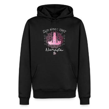 Zen seit 1967 - 58 Jahre Ruhe - Männer Premium Bio Hoodie - Schwarz - Vorne - Nico (187cm)