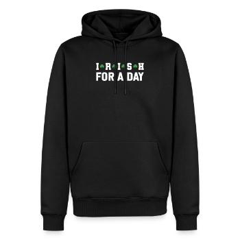 Irlandais d’un jour - Sweat à capuche Premium bio Homme - noir - Devant - Nico (187cm)