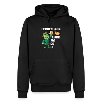 Leprechaun m’a fait le faire - Sweat à capuche Premium bio Homme - noir - Devant - Nico (187cm)