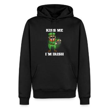 Embrasse-moi, je suis irlandais - Sweat à capuche Premium bio Homme - noir - Devant - Nico (187cm)