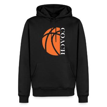 Coach de Basketball - Sweat à capuche Premium bio Homme - noir - Devant - Nico (187cm)