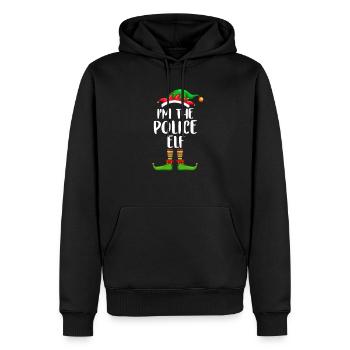 I'm The Police Elf Shirt Matching Family Christmas - Men’s Premium Organic Hoodie - black - Front - Nico (187cm)