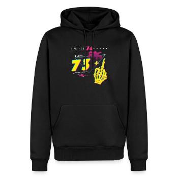 Style rétro de 1951 - Je n’ai pas 74 ans, j’ai 73 ans + milieu - Sweat à capuche Premium bio Homme - noir - Devant - Nico (187cm)