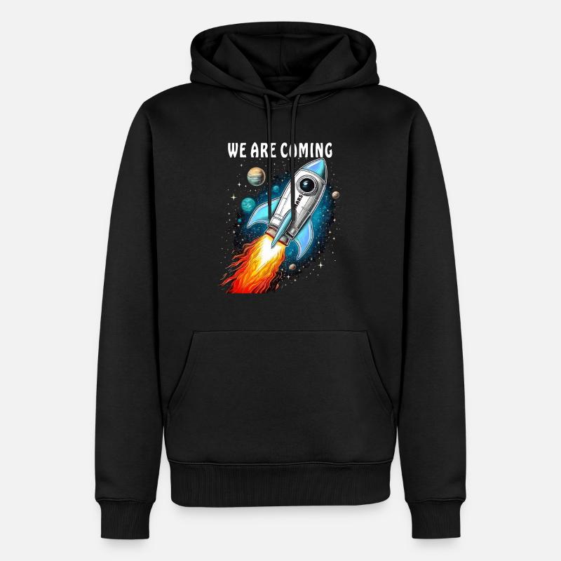 FUSÉE NOUS ARRIVONS - Sweat à capuche Premium bio Homme - noir