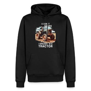 I Don't Snore I Dream I'm A Tractor - Männer Premium Bio Hoodie - Schwarz - Vorne - Nico (187cm)