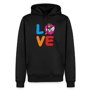 L’AMOUR DU PATINAGE ARTISTIQUE - Sweat à capuche Premium bio Homme - noir - Devant - Nico (187cm)