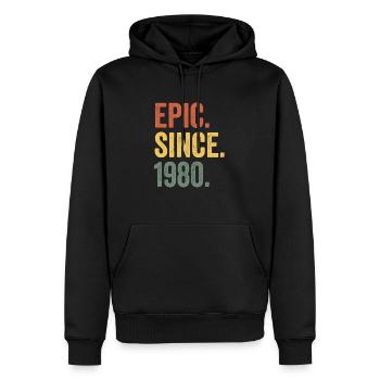 Epic Since 1980 Geburtsjahr Geburtstag - Männer Premium Bio Hoodie - Schwarz - Vorne - Nico (187cm)