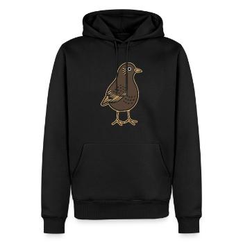 Bécasse - Sweat à capuche Premium bio Homme - noir - Devant - Nico (187cm)