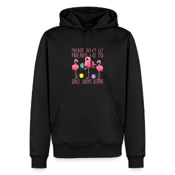 Les amis ne laissent pas leurs amis Quilter Quilting - Sweat à capuche Premium bio Homme - noir - Devant - Nico (187cm)