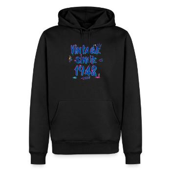 Vintage seit 1942 Graffiti Glitch 83. Geburtstag - Männer Premium Bio Hoodie - Schwarz - Vorne - Nico (187cm)