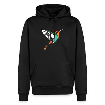 Kolibri - Männer Premium Bio Hoodie - Schwarz - Vorne - Nico (187cm)