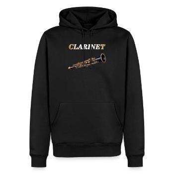 CLARINET - Männer Premium Bio Hoodie - Schwarz - Vorne - Nico (187cm)