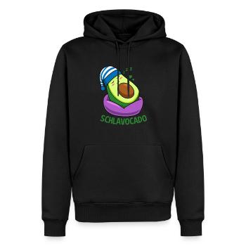 Schlavocado Sleep Outfit Pyjama Avocado Sleep - Sweat à capuche Premium bio Homme - noir - Devant - Nico (187cm)