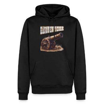 FIÈVRE DU - Sweat à capuche Premium bio Homme - noir - Devant - Nico (187cm)