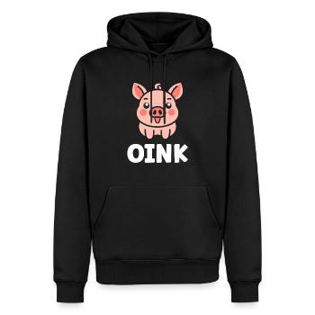 cochon - Sweat à capuche Premium bio Homme - noir - Devant - Nico (187cm)