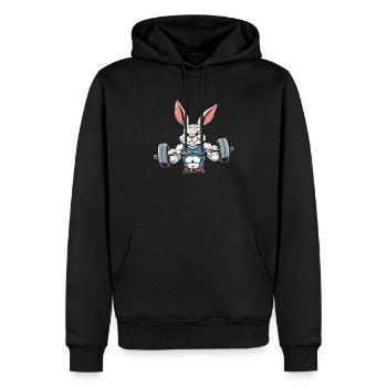 Osterhase Auf Pump Gym - Männer Premium Bio Hoodie - Schwarz - Vorne - Nico (187cm)