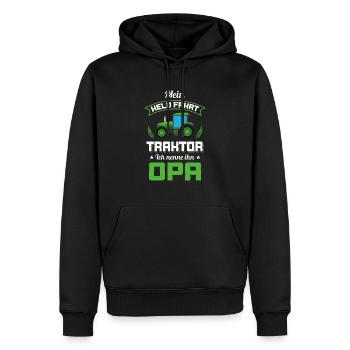 Landwirt Bauer Trecker Traktor Bauernhof Opa - Männer Premium Bio Hoodie - Schwarz - Vorne - Nico (187cm)
