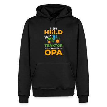 Landwirt Bauer Trecker Traktor Bauernhof Opa - Männer Premium Bio Hoodie - Schwarz - Vorne - Nico (187cm)