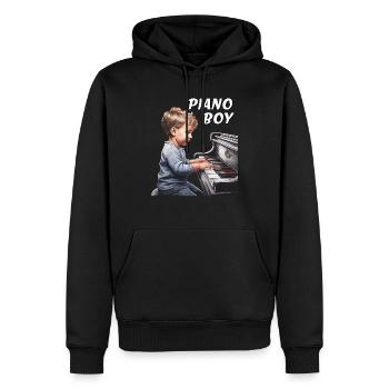 GARÇON PIANO - Sweat à capuche Premium bio Homme - noir - Devant - Nico (187cm)