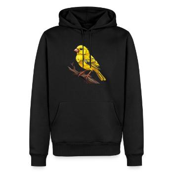 OISEAU CANARI - Sweat à capuche Premium bio Homme - noir - Devant - Nico (187cm)