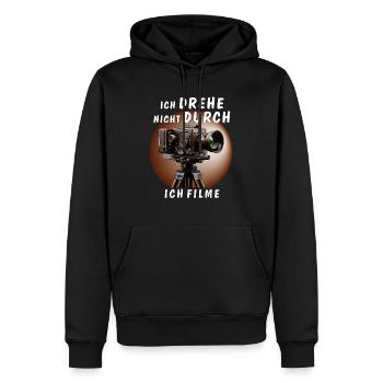 FILMKAMERA DREHE NICHT DURCH ICH FILME - Männer Premium Bio Hoodie - Schwarz - Vorne - Nico (187cm)